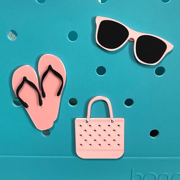 3 Piece Beach-Nautical Themed Bogg Charm Set-Glitzy Girl Bogg Charms - Picture 1 of 4